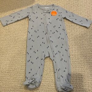 Carter's Brand Infant Blue & Gray Patterned Footed One Piece